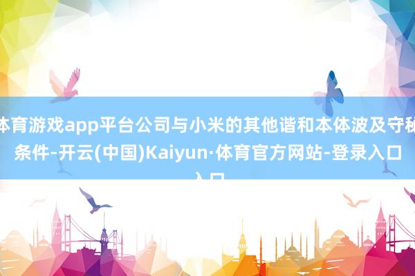 体育游戏app平台公司与小米的其他谐和本体波及守秘条件-开云(中国)Kaiyun·体育官方网站-登录入口