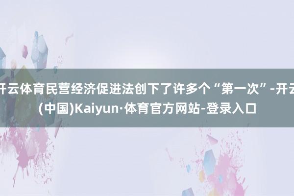 开云体育民营经济促进法创下了许多个“第一次”-开云(中国)Kaiyun·体育官方网站-登录入口