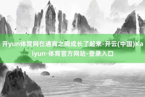 开yun体育网在通宵之间成长了起来-开云(中国)Kaiyun·体育官方网站-登录入口