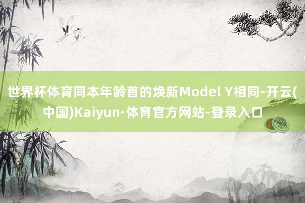 世界杯体育同本年龄首的焕新Model Y相同-开云(中国)Kaiyun·体育官方网站-登录入口