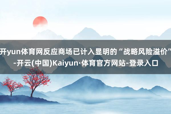 开yun体育网反应商场已计入显明的“战略风险溢价”-开云(中国)Kaiyun·体育官方网站-登录入口